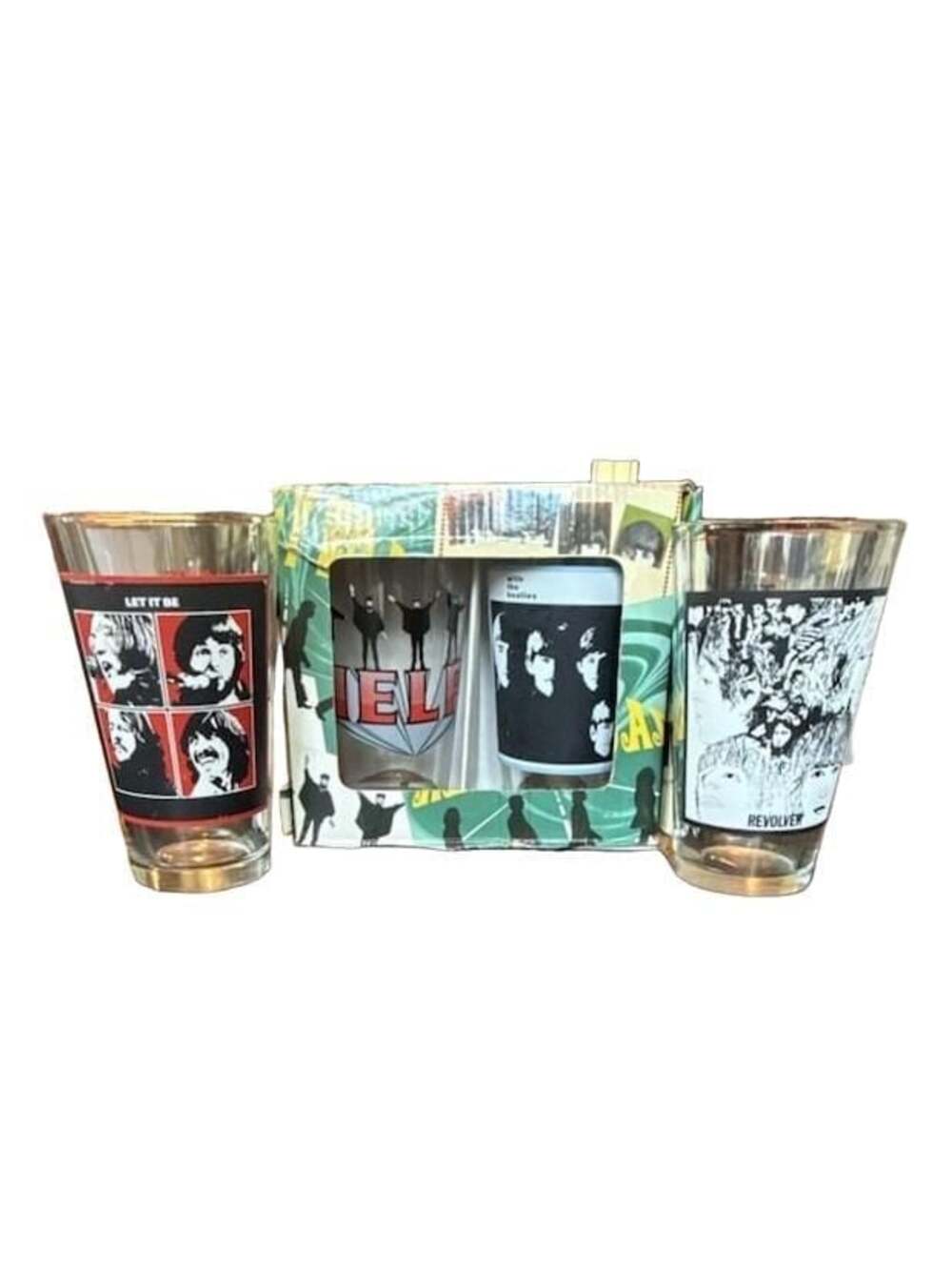 The Beatles Radio Days 16 oz Glassware Set Collector Pint Glasses Total of 4